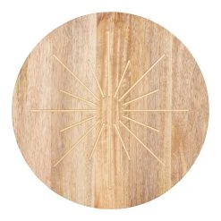 World Market Round Acacia Wood Sunrise Inlay Serving Board