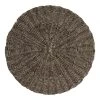 World Market Round Gray Faux Rattan Wipe Off Placemat
