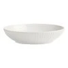 World Market White Whittle Ribbed Low Bowl