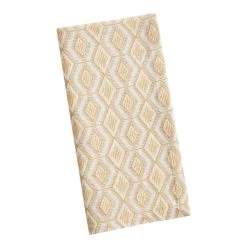 World Market Yellow Diamond Printed Cotton Napkins Set of 4