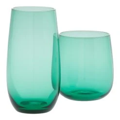 World Market Wynn Emerald Bar Glass Set of 2