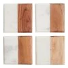 World Market Square Marble and Wood Coasters 4 Pack
