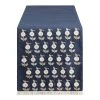 World Market Navy and White Embroidered Floral Table Runner