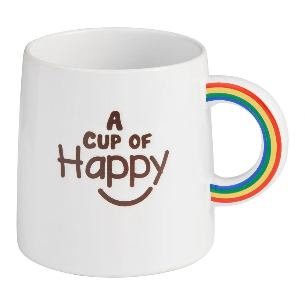 World Market A Cup Of Happy Rainbow Handle Ceramic Mug 1 World Market A Cup Of Happy Rainbow Handle Ceramic Mug