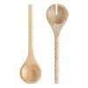 World Market Whitewash Etched Wood Salad Servers 2 Piece Set