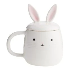 World Market White Bunny Ears Mug With Lid -Cheap Dining Store unnamed file 1157