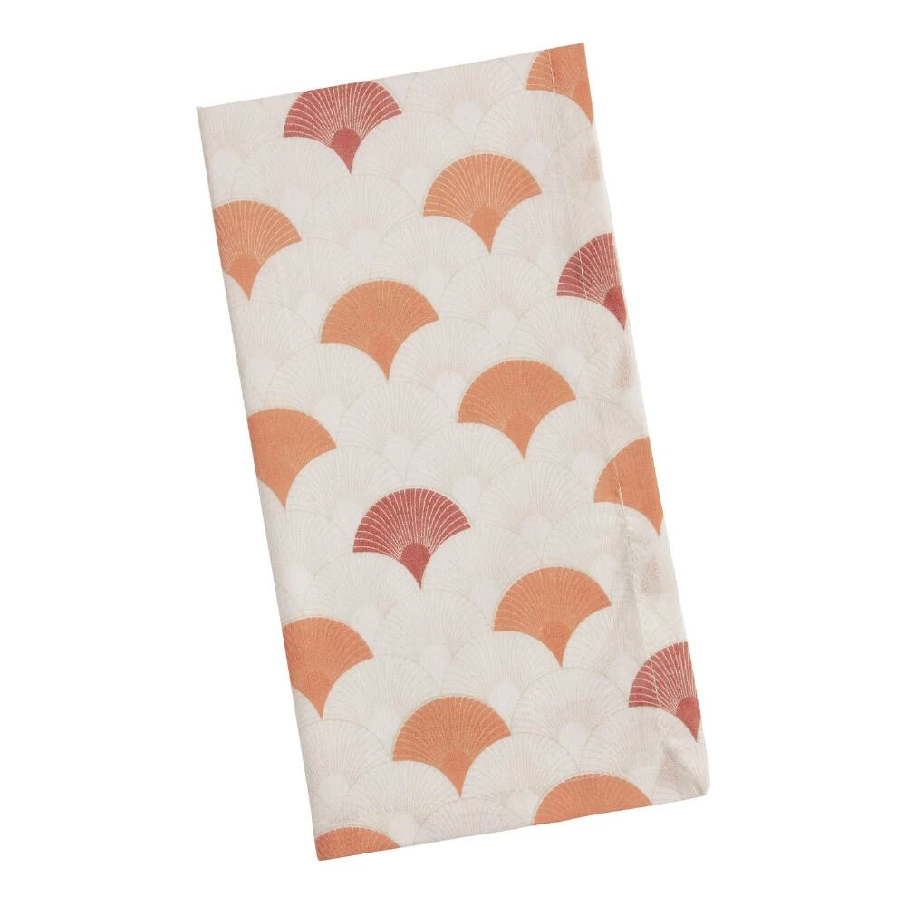 World Market Coral and Pink Fan Napkins Set of 4 1 World Market Coral and Pink Fan Napkins Set of 4
