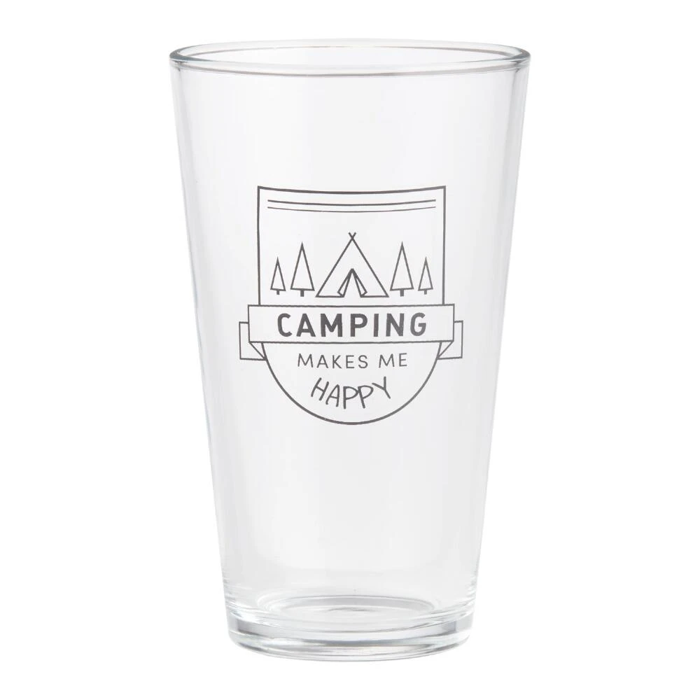 World Market Camping Makes Me Happy Pint Glass 1 World Market Camping Makes Me Happy Pint Glass