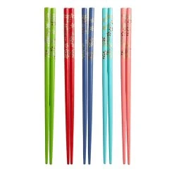 World Market 5 Pack Multicolor Floral Bamboo Chopsticks Set of 2
