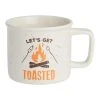 World Market Cream Speckled Let's Get Toasted Ceramic Mug