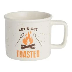 World Market Cream Speckled Let's Get Toasted Ceramic Mug