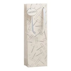World Market Ivory and Silver Corkscrew Wine Bag