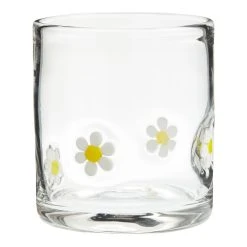 World Market Daisy Inlay Double Old Fashioned Glass