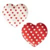 World Market Pier Place Red And White Heart Shaped Salad Plate Set Of 2