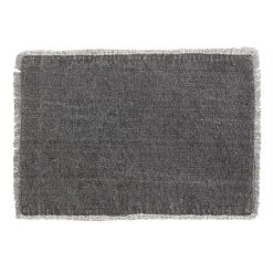 World Market Soft Black Woven Placemats with Natural Fringe Set of 4