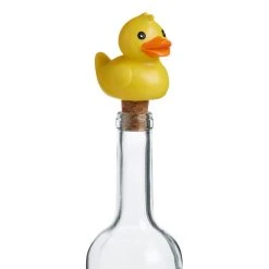 World Market Yellow Resin Rubber Ducky Wine Bottle Stopper
