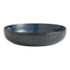 World Market Blue Reactive Glaze Ribbed Low Bowl