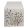 World Market Natural Multicolor Embroidered Floral Table Runner