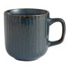 World Market Blue Reactive Glaze Ribbed Ceramic Mug Set Of 2