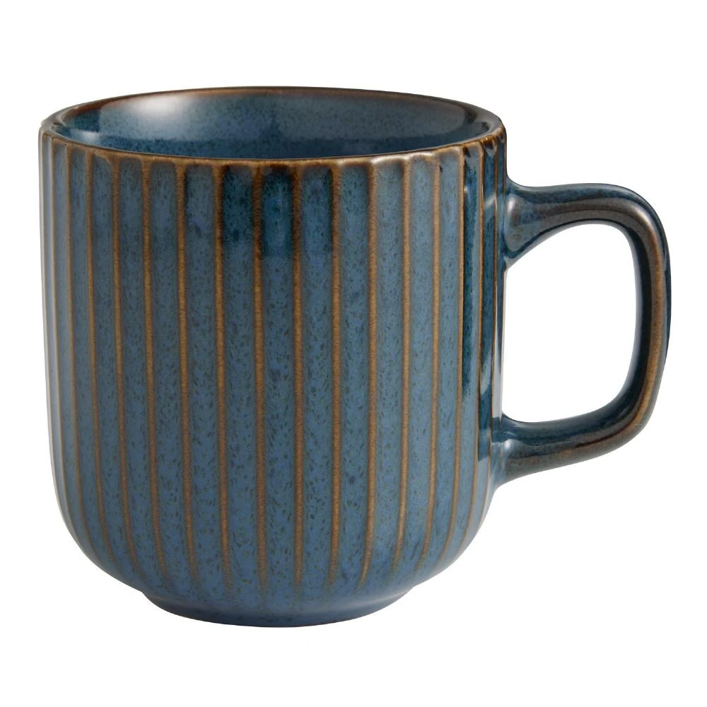 World Market Blue Reactive Glaze Ribbed Ceramic Mug Set Of 2 1 World Market Blue Reactive Glaze Ribbed Ceramic Mug Set Of 2