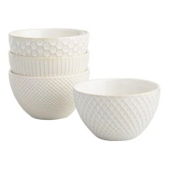 World Market Avery Small White Textured Bowl Set Of 4