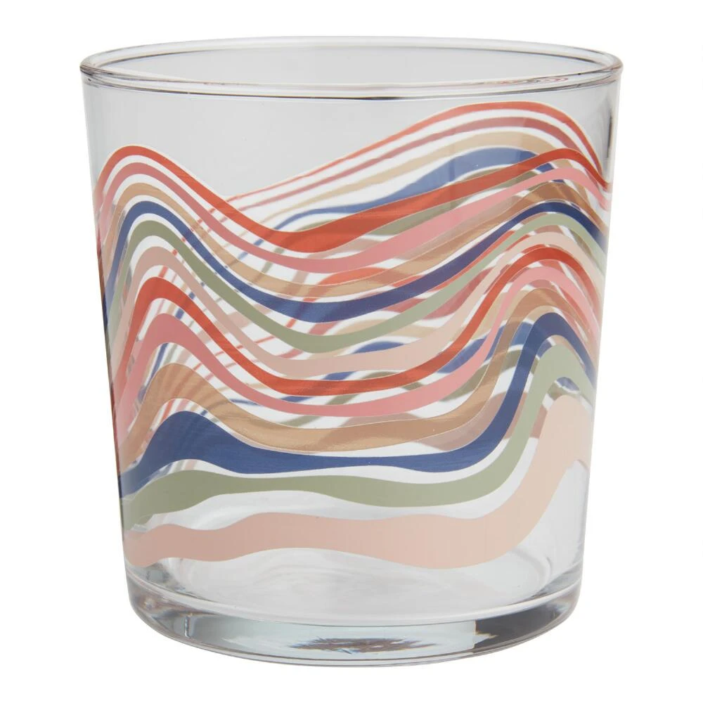 World Market Cosette Multicolor Swirl Double Old Fashioned Glass 1 World Market Cosette Multicolor Swirl Double Old Fashioned Glass
