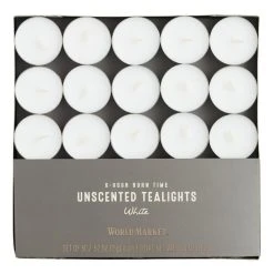 World Market White Long Burning Tealight Candles 50 Pack