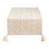 World Market Natural Ivory And Brown Chevron Table Runner