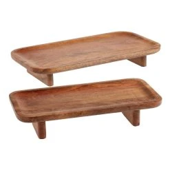 World Market Mango Wood Footed Serving Tray