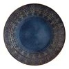 World Market Willow Indigo Blue Embossed Dinner Plate