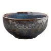 World Market Willow Indigo Blue Embossed Cereal Bowl