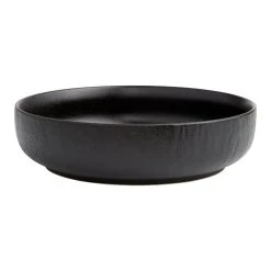 World Market Stella Matte Black Textured Low Bowl