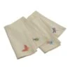 World Market White Cotton Embroidered Bug Napkins Set Of 4