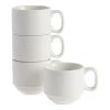 World Market Natural White Stackable Porcelain Mug 4 Piece Set