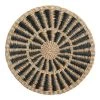World Market Round Natural and Black Woven Fiber Placemat