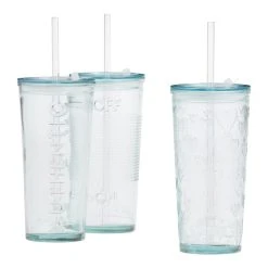 World Market Spanish Recycled Glass To Go Tumbler With Straw