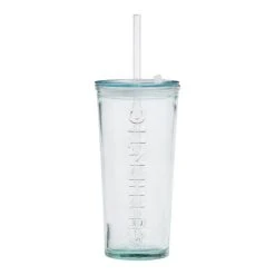 World Market Spanish Recycled Glass To Go Tumbler With Straw -Cheap Dining Store unnamed file 365