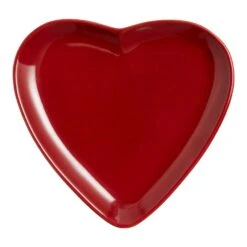 World Market Red Heart Shaped Reactive Glaze Appetizer Plate