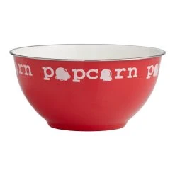 World Market Red Enamel Popcorn Serving Bowl