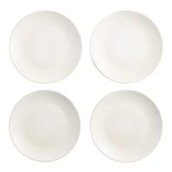 World Market Avery White Textured Dinner Plate Set Of 4