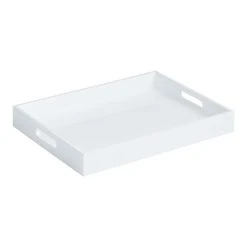 World Market White Rectangular Lacquer Serving Tray