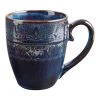 World Market Willow Indigo Blue Embossed Ceramic Mug