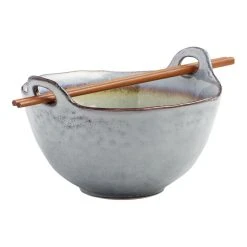 World Market Sota Gray Reactive Glaze Noodle Bowl Set Of 4