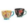 World Market Multicolor Floral Mosaic Hand Painted Ceramic Mug Set Of 2