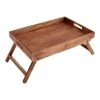World Market Natural Wood Bed Serving Tray with Folding Legs