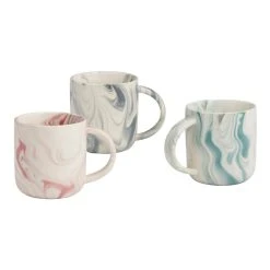 World Market Marble Ceramic Mug Set Of 3