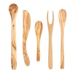 World Market Olive Wood Charcuterie and Cheese Serving Utensils 5 Pack