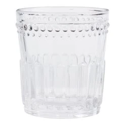 World Market Clear Pressed Double Old Fashioned Glass Set of 4