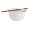 World Market White Ceramic Noodle Bowl and Bamboo Chopsticks Set
