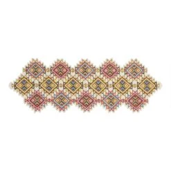 World Market Multicolor Geometric Beaded Table Runner